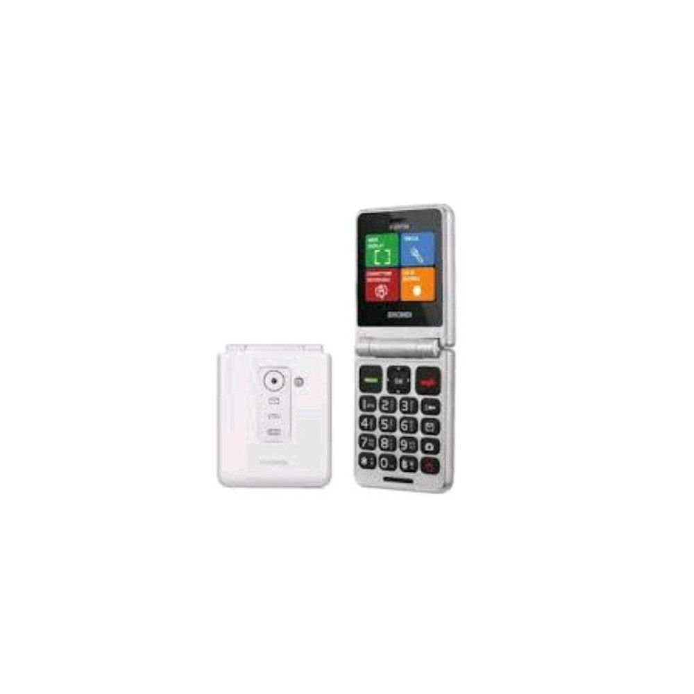 BRONDI FLIPPER DUAL SIM 2.4" CLAMSHELL FLIP ATTIVO 3 PULSANTI ACCESSO RAPIDO 9 MEMORIE PER CHIAMATE RAPIDE USB-C ITALIA WHITE ME