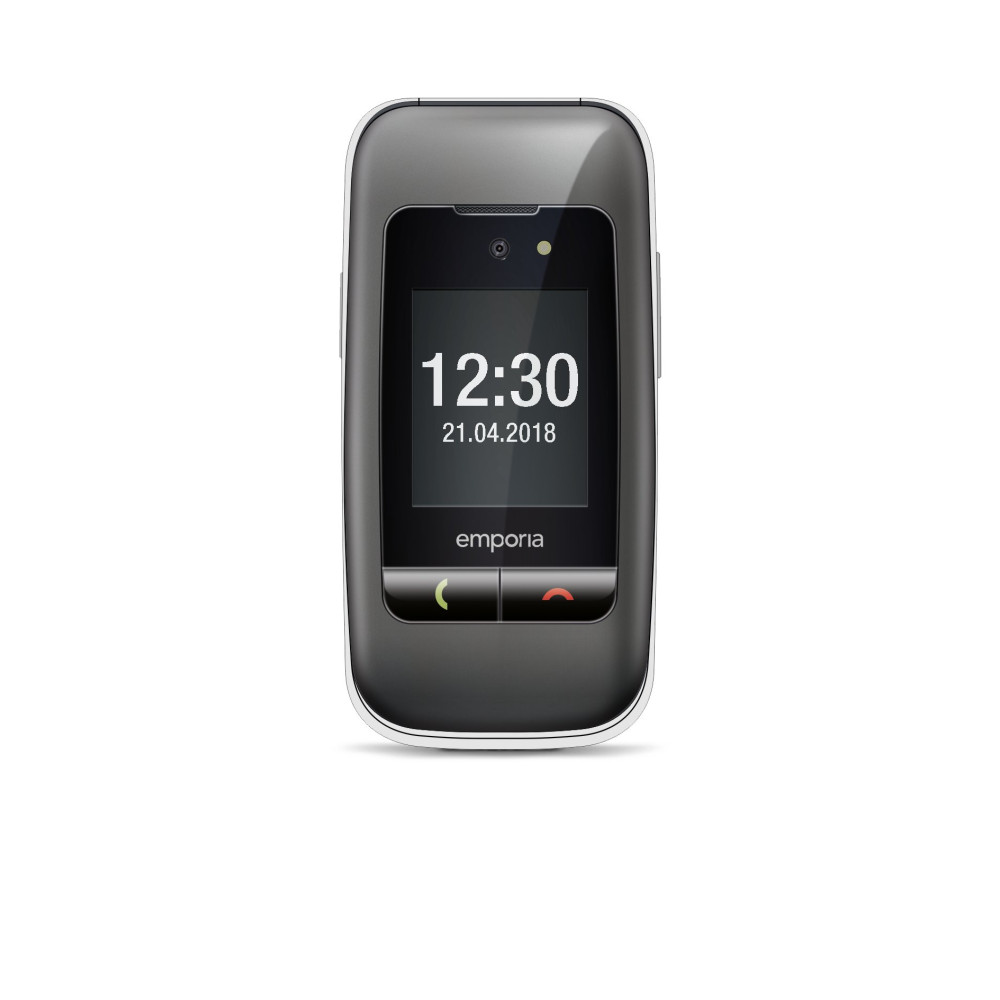 EMPORIA ONE SENIOR PHONE 2G 2.8" CLAMSHELL TASTI GRANDI SOS OPZIONALE 3 TASTI SCELTA RAPIDA FOTOCAMERA GRIGIO SILVER