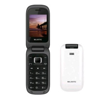 MAJESTIC TLF LUCKY 48 FLIP UMTS 2.4" TELEFONO UMTS DISPLAY A COLORI FOTOCAMERA TASTO SOS RADIO ITALIA WHITE