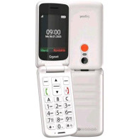 GIGASET GL595 FLIP DUAL SIM 2.8" CLAMSHELL TELEFONO PER ANZIANI TASTI E CARATTERI GRANDI TASTO SOS RESISTENE ALL'ACQUA BIANCO