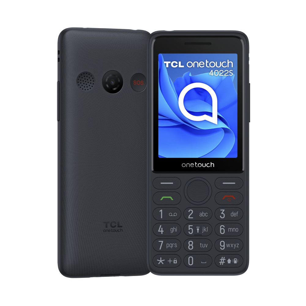 TCL ONETOUCH 4022s DUAL SIM 2.8" MOBILEPHONE 2G TASTI GRANDI PULSANTE SOS POSTERIORE ITALIA DARK NIGHT GREY