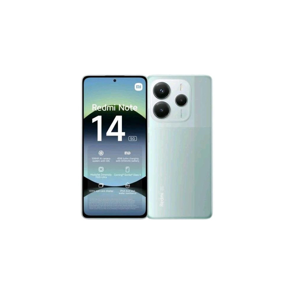 XIAOMI REDMi NOTE 14 5G DUAL SIM 6.67" OCTA CORE 256GB RAM 8GB 5G ITALIA CORAL GREEN