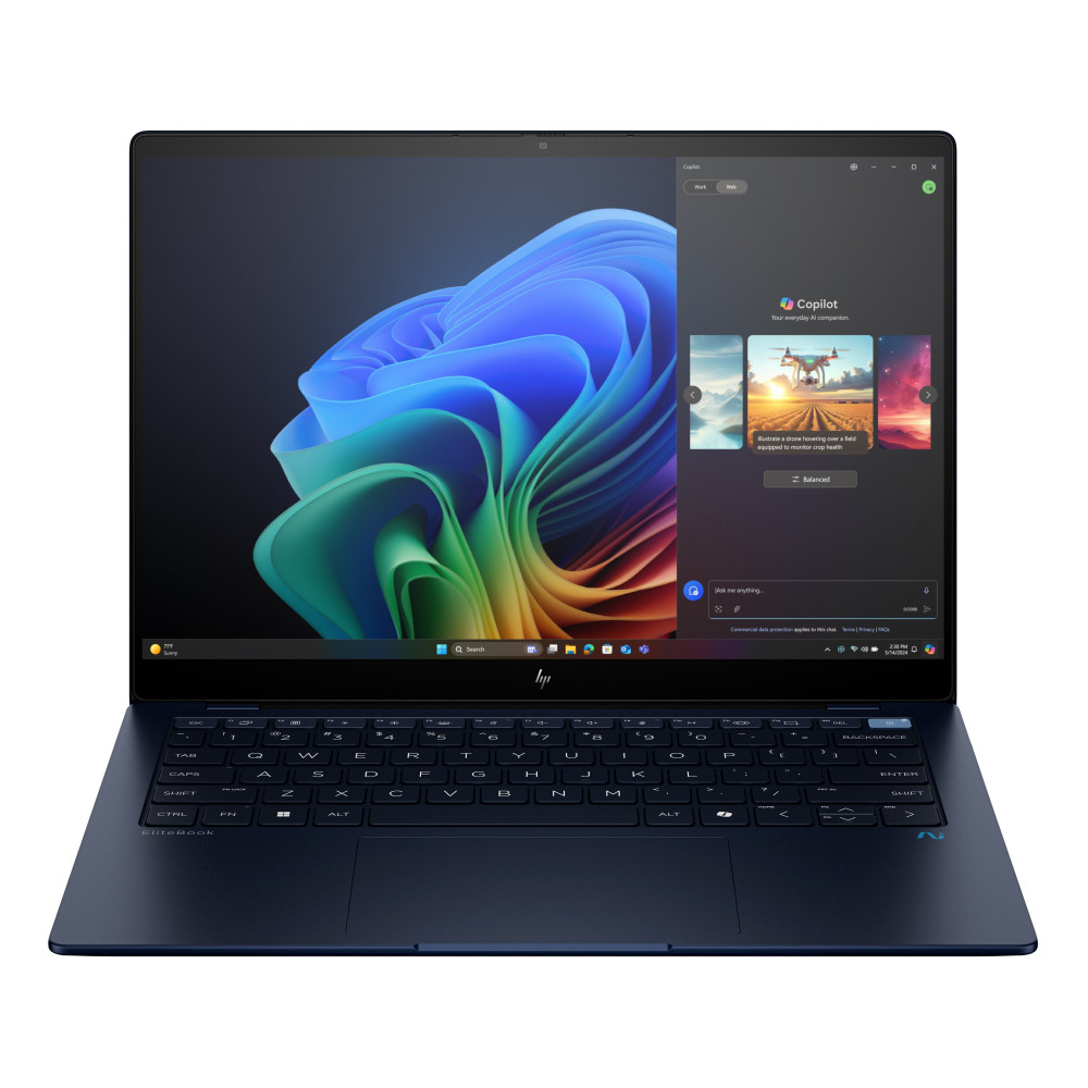 HP ELITEBOOK ULTRA 14 G1q AI COPILOT+ PC 14" 2.2K TOUCH SCREEN QUALCOM SNAPDRAGON X ELITE X1E-78-100 RAM 32GB-SSD 1TB NVMe-INTEL