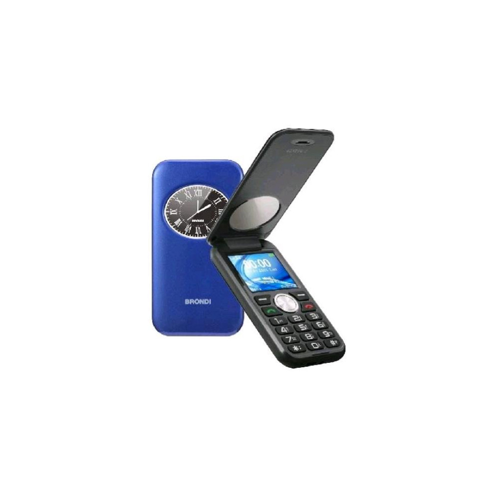 BRONDI WINDOW 2 DUAL SIM 2" CLAMSHELL FLIP ATTIVO FOTOCAMERA RADIO FM TASTI RETROILLUMINATI ITALIA BLU METAL