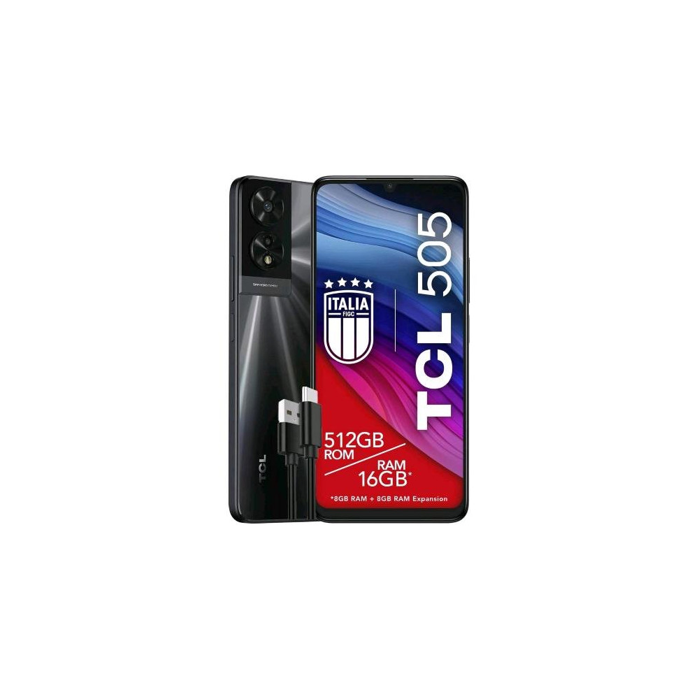 TCL 505 DUAL SIM 6.75" OCTA CORE 512GB RAM 8GB 4G LTE ITALIA SPACE GREY + CAVO USB-C
