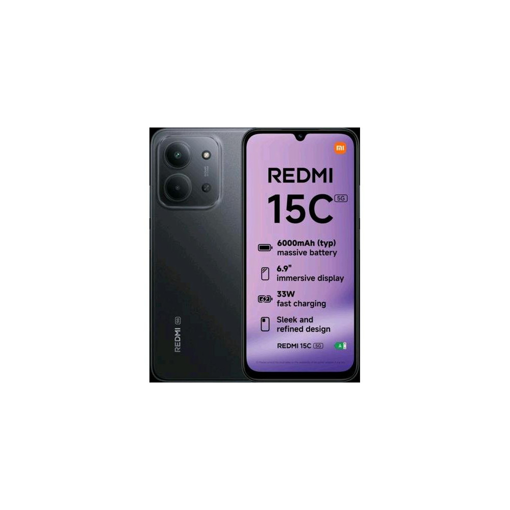 XIAOMI REDMi 15C 5G DUAL SIM 6.9" OCTA CORE 128GB RAM 4GB 5G ITALIA MIDNIGHT BLACK