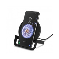 SUPPORTO DI RICARICA WIRELESS 10W CON ALIMENTATORE - NERO
