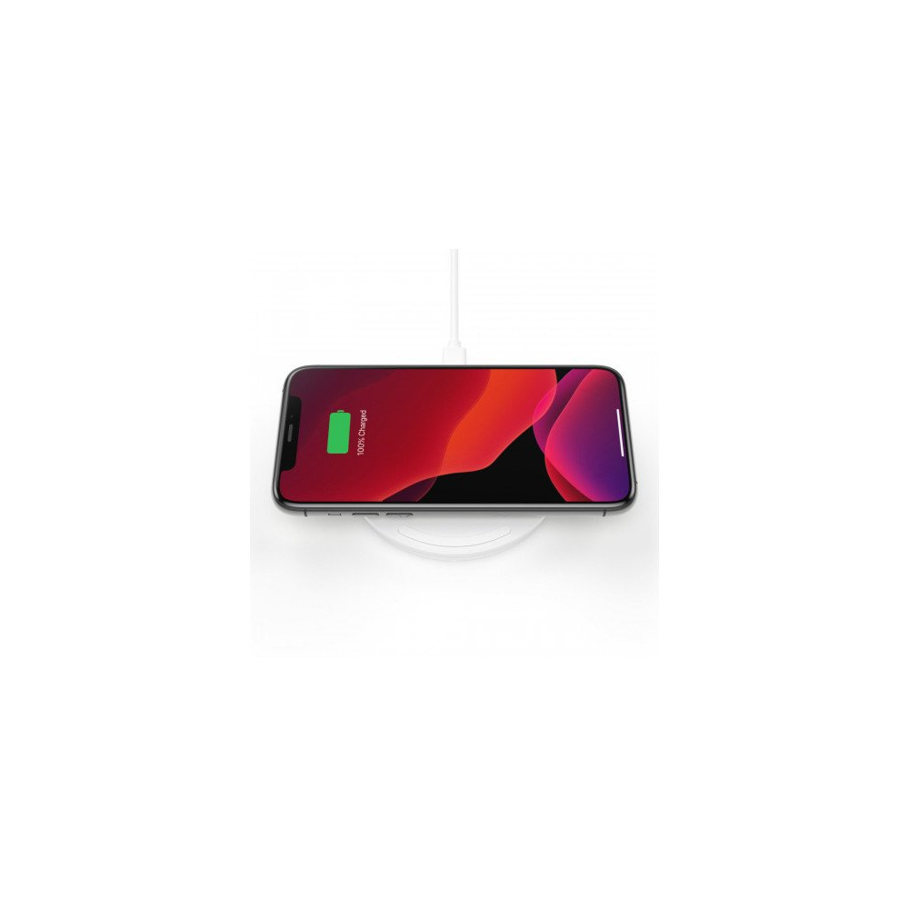 TAPPETINO DI RICARICA WIRELESS 10W CON ALIMENTATORE - BIANCO