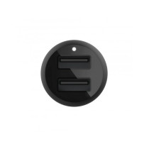 CARICABATTERIE AUTO DUE PORTE USB-A + CAVO USB-A A MICRO USB 1M - NERO