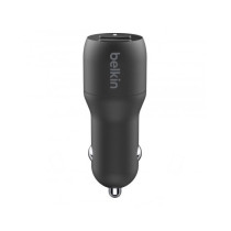 CARICABATTERIE AUTO DUE PORTE USB-A + CAVO USB-A A MICRO USB 1M - NERO