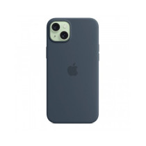 Custodia con Magsafe in Silicone per iPhone 15 Plus - Blu tempesta