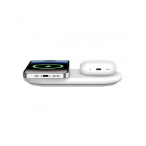 TAPPETINO DI RICARICA WIRLESS MAGNETICO 2IN1 15W QI2 - BIANCO
