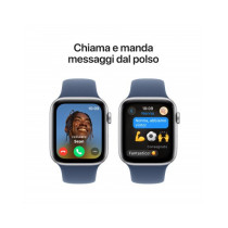 Apple Watch SE GPS 44mm Argento Cassa Alluminio con Denim Sport Band - S/M