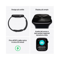 Apple Watch Series 10 GPS + Cellular 46mm Cassa Titanio Naturale con Stone Grey Sport Band - S/M