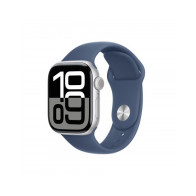 Apple Watch Series 10 GPS 42mm Argento Cassa Alluminio con Denim Sport Band - S/M