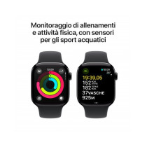 Apple Watch Series 10 GPS 42mm Jet Nero Cassa Alluminio con Nero Sport Band - M/L