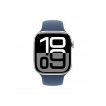 Apple Watch Series 10 GPS 46mm Argento Cassa Alluminio con Denim Sport Band - S/M