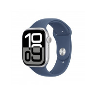 Apple Watch Series 10 GPS 46mm Argento Cassa Alluminio con Denim Sport Band - S/M