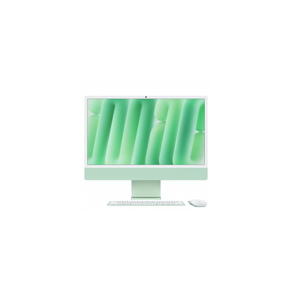 iMac verde - Vetro standard - RAM 24GB di memoria unificata - HD SSD 256GB - Magic Mouse - Magic Keyboard con Touch ID e tastier