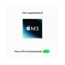 MacBook Air 13" Apple M3 chip con 8-core CPU e 10-core GPU, 24GB, 512GB SSD - Grigio Siderale