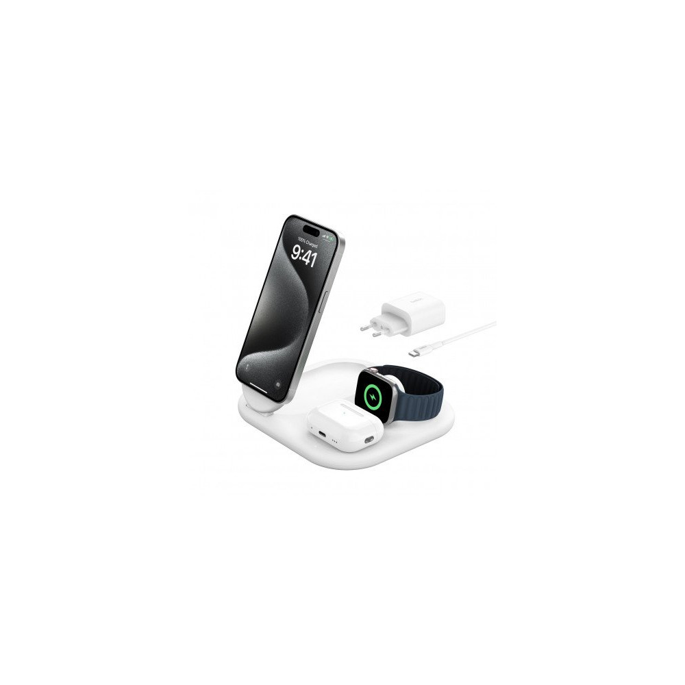 BOOSTCHARGE™ Qi2 15w Magnetic 3in1 Stand, White
