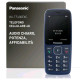 PANASONIC KX-TF400EXC DUAL SIM 2.4" SENIOR PHONE TORCIA LED AUDIO POTENZIATO 4G ITALIA BLU
