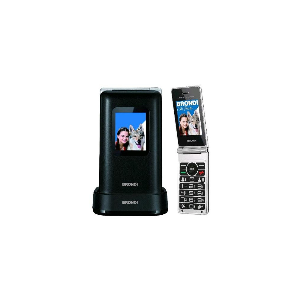 BRONDI AMICO PREZIOSO DUAL SIM 2.8" 32M+32M TASTI GRANDI TASTO SOS FOTOCAMERA 1.3 MP BLACK METAL