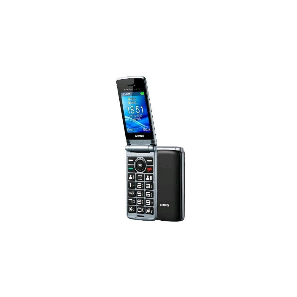 BRONDI AMICO SINCERO+ 2.4" EASY PHONE CLAMSHELL TELEFONO CELLULARE PER ANZIANI TASTO SOS TORCIA CONTROLLO REMOTO ANNUNCIO VOCALE