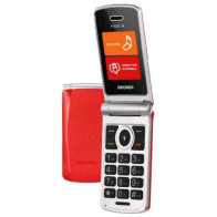 BRONDI FOX S DUAL SIM 2" CLAMSHELL FLIP ATTIVO TASTI RETROILLUMINATI RADIO TORCIA FOTOCAMERA VIBRAZIONE SILVER RED
