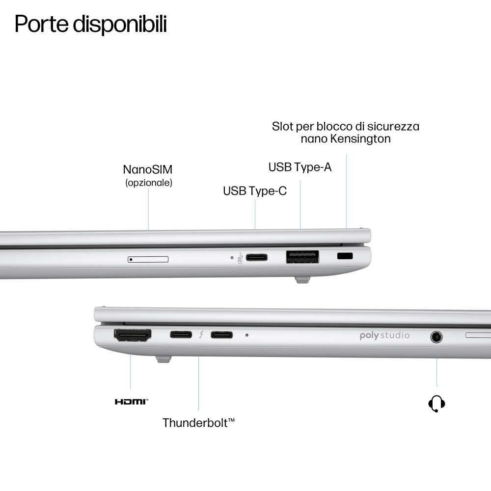 HP ELITEBOOK 8 G1i AI PC 16" WUXGA INTEL CORE ULTRA 7 255U RAM 24GB-SSD 1TB NVMe-INTEL GRAPHICS-WI-FI 6E-WIN 11 PROF ARGENTO (D4