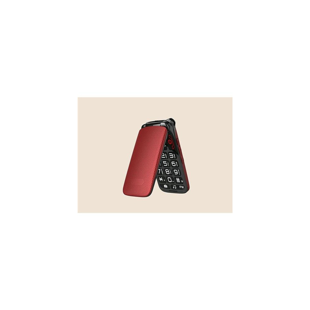 ONDA F10 LINO DUAL SIM SENIOR PHONE CLAMSHELL 2.4" TASTI GRANDI VIVAVOCE TASTO SOS RADIO FM ITALIA RED
