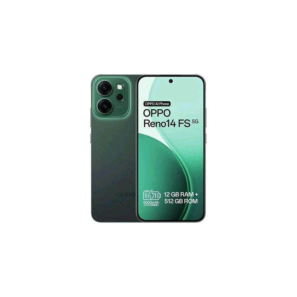 OPPO RENO 14FS 5G DUAL SIM 6.57" OCTA CORE 512GB RAM 12GB 5G TIM LUMINOUS GREEN