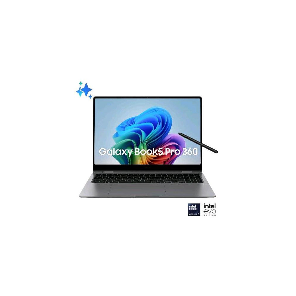 SAMSUNG GALAXY BOOK5 PRO 360 NP964QHA-KG1IT 16" INTEL CORE ULTRA 7 256V RAM 16GB-SSD 512GB NVMe-INTEL ARC GAPHICS 8GB-WI-FI 7-WI
