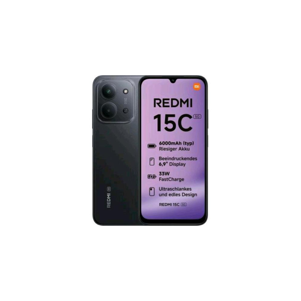 XIAOMI REDMi 15C 5G DUAL SIM 6.9" OCTA CORE 128GB RAM 4GB 5G ITALIA MIDNIGHT BLACK