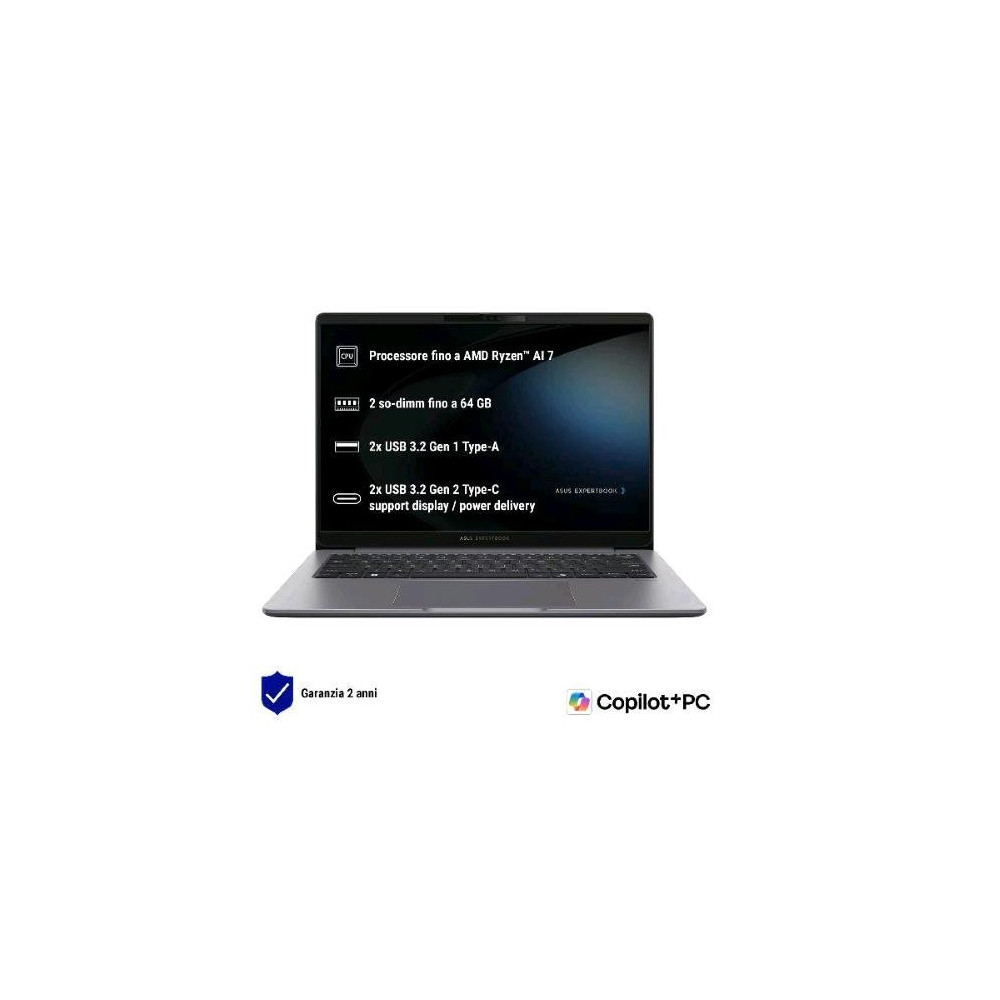 ASUS EXPERTBOOK PM3 PM3606CKA-MB0184X COPILOT+ PC 16" WQXGA AMD RYZEN AI 7 350 RAM 16GB-SSD 1TB NVMe-AMD RADEON 820M-WI-FI 7-WIN