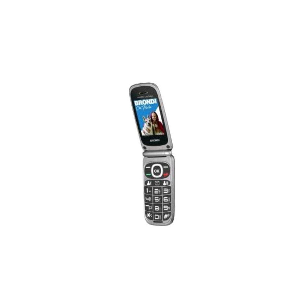 BRONDI AMICO LEALE+ DUAL SIM TELEFONO PER ANZIANI A CONCHIGLIA ITALIA BLACK METAL