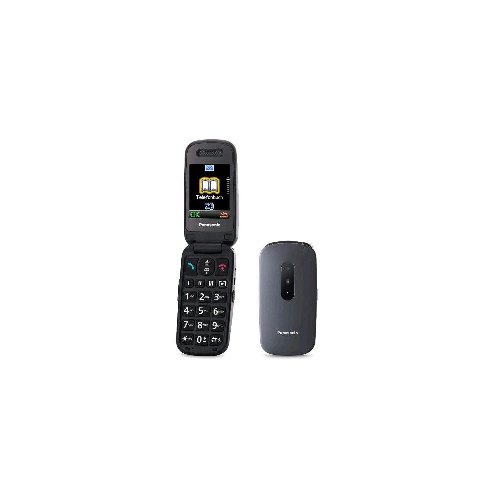 PANASONIC KX-TU446 EASY PHONE CLAMSHELL 2.4" TASTI GRANDI AMPIO DISPLAY TASTO SOS COMPATIBILE CON APPARECCHI ACUSTICI GREY