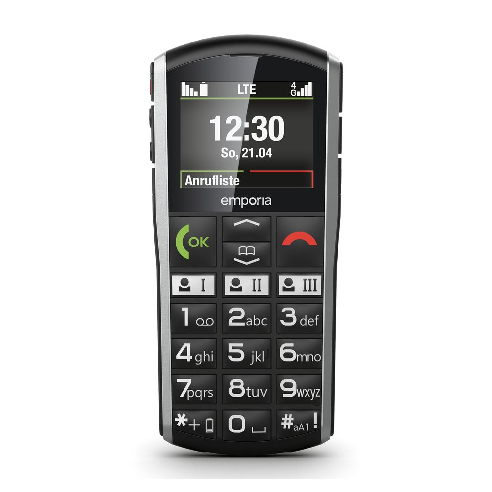 EMPORIA SIMPLICITY LTE SENIOR PHONE TASTI EXTRA GRANDI PULSANTE DI EMERGENZA AUDIO AMPLIFICATO 4G NERO