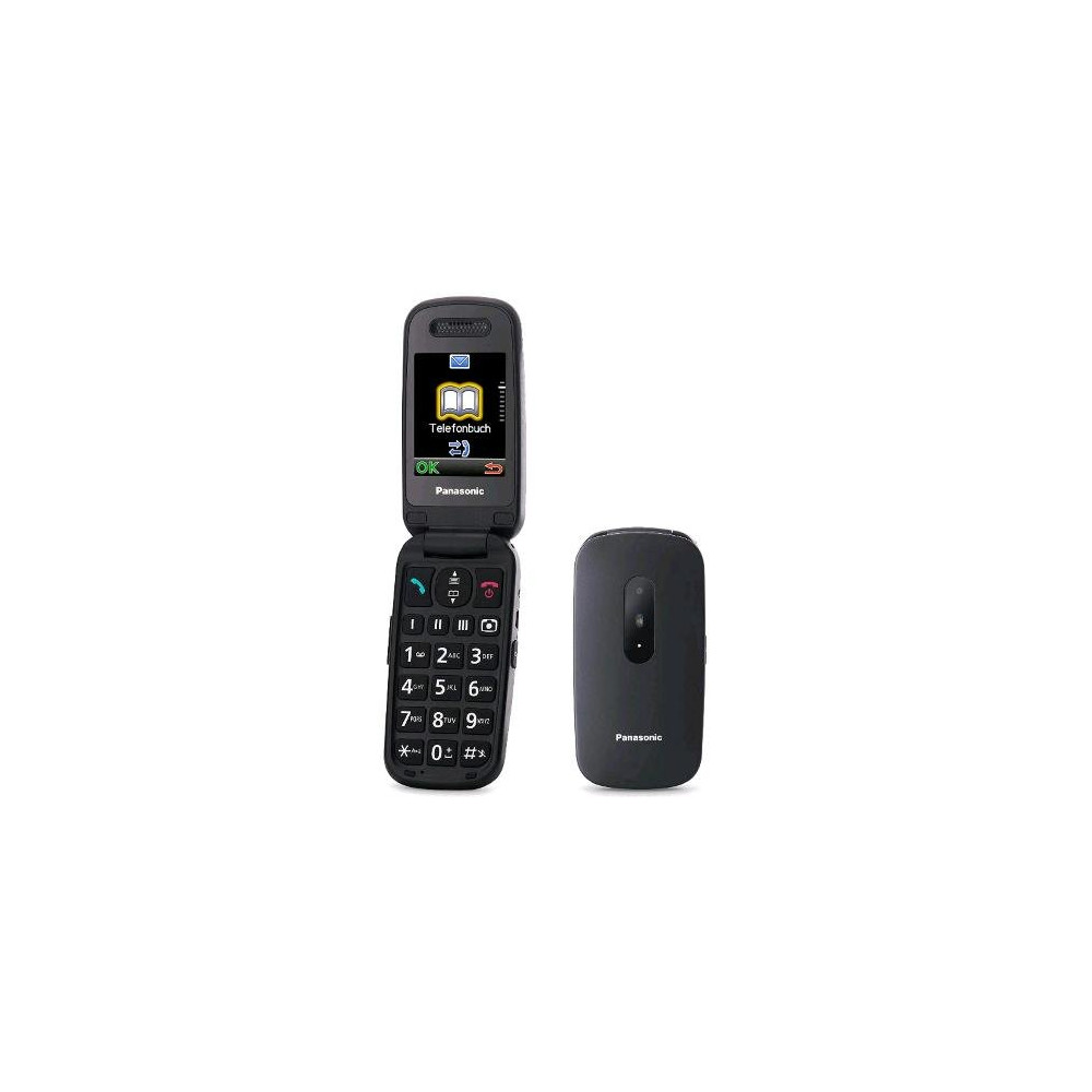 PANASONIC KX-TU446 EASY PHONE CLAMSHELL 2.4" TASTI GRANDI AMPIO DISPLAY TASTO SOS COMPATIBILE CON APPARECCHI ACUSTICI BLACK