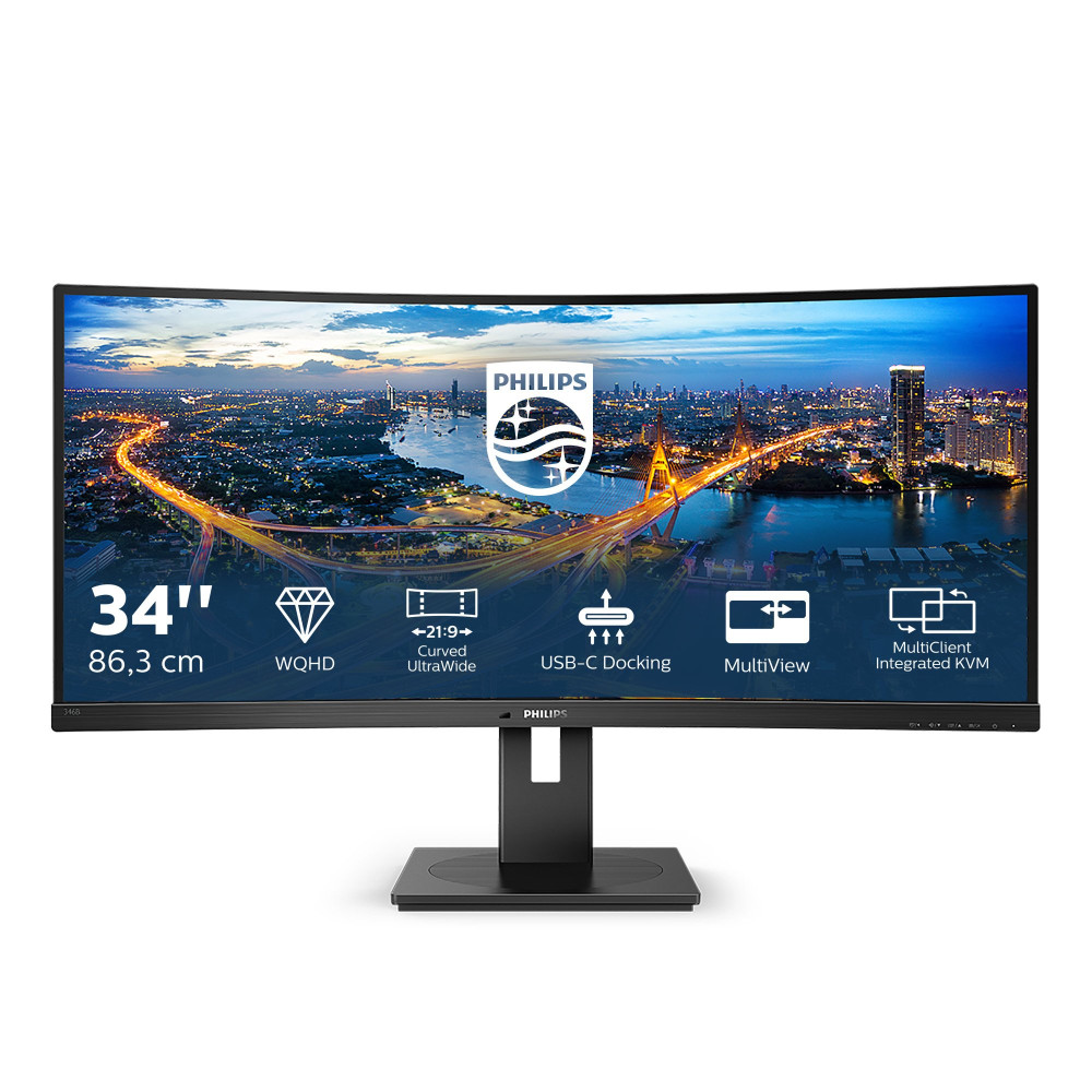 Philips B Line 346B1C/00 Monitor PC 86,4 cm (34") 3440 x 1440 Pixel Quad HD LCD Nero Philips B Line 346B1C/00 Monitor PC 86,4 cm (34") 3440 x 1440 Pixel Quad HD LCD Nero