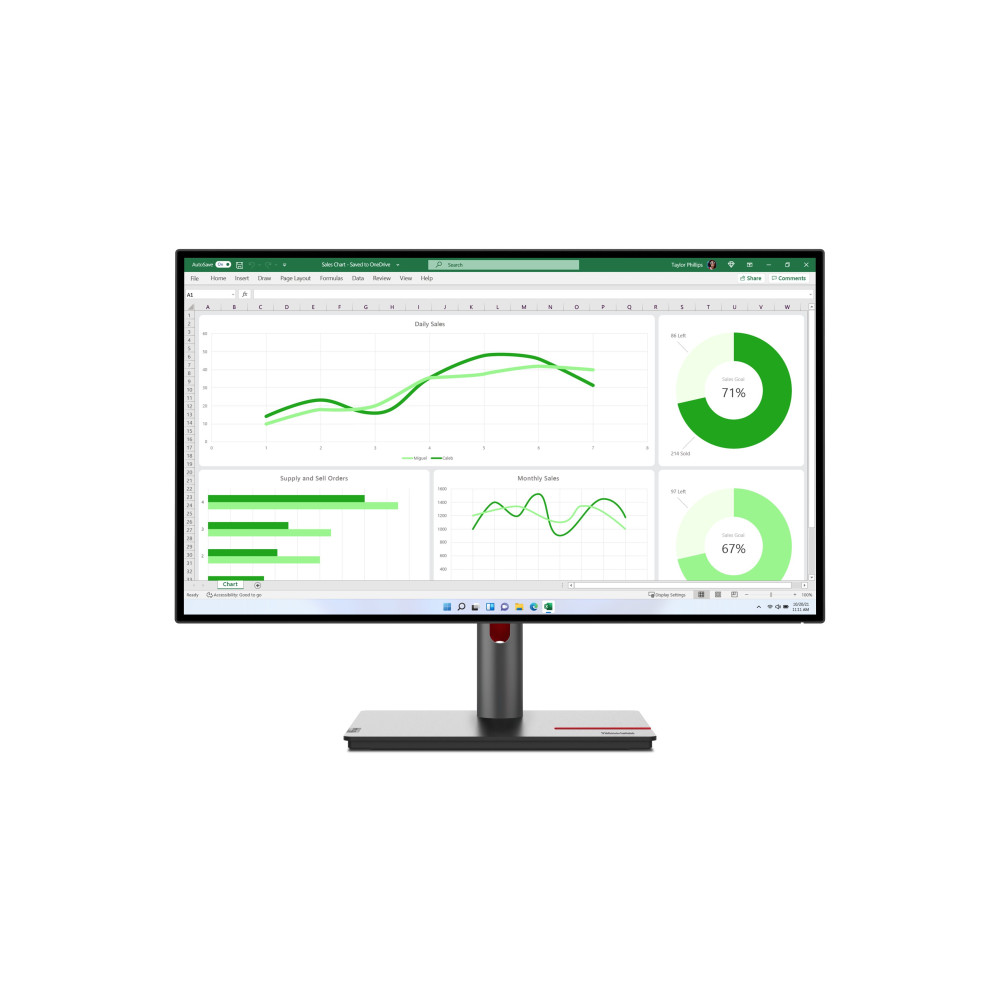 Lenovo ThinkVision P27q-30 LED display 68,6 cm (27") 2560 x 1440 Pixel Quad HD Nero Lenovo ThinkVision P27q-30 LED display 68,6 cm (27") 2560 x 1440 Pixel Quad HD Nero