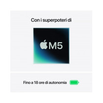 MacBook Air 13"Apple M5 chip con 10-core CPU e 10-core GPU, 24GB, 1TB SSD - Celeste
