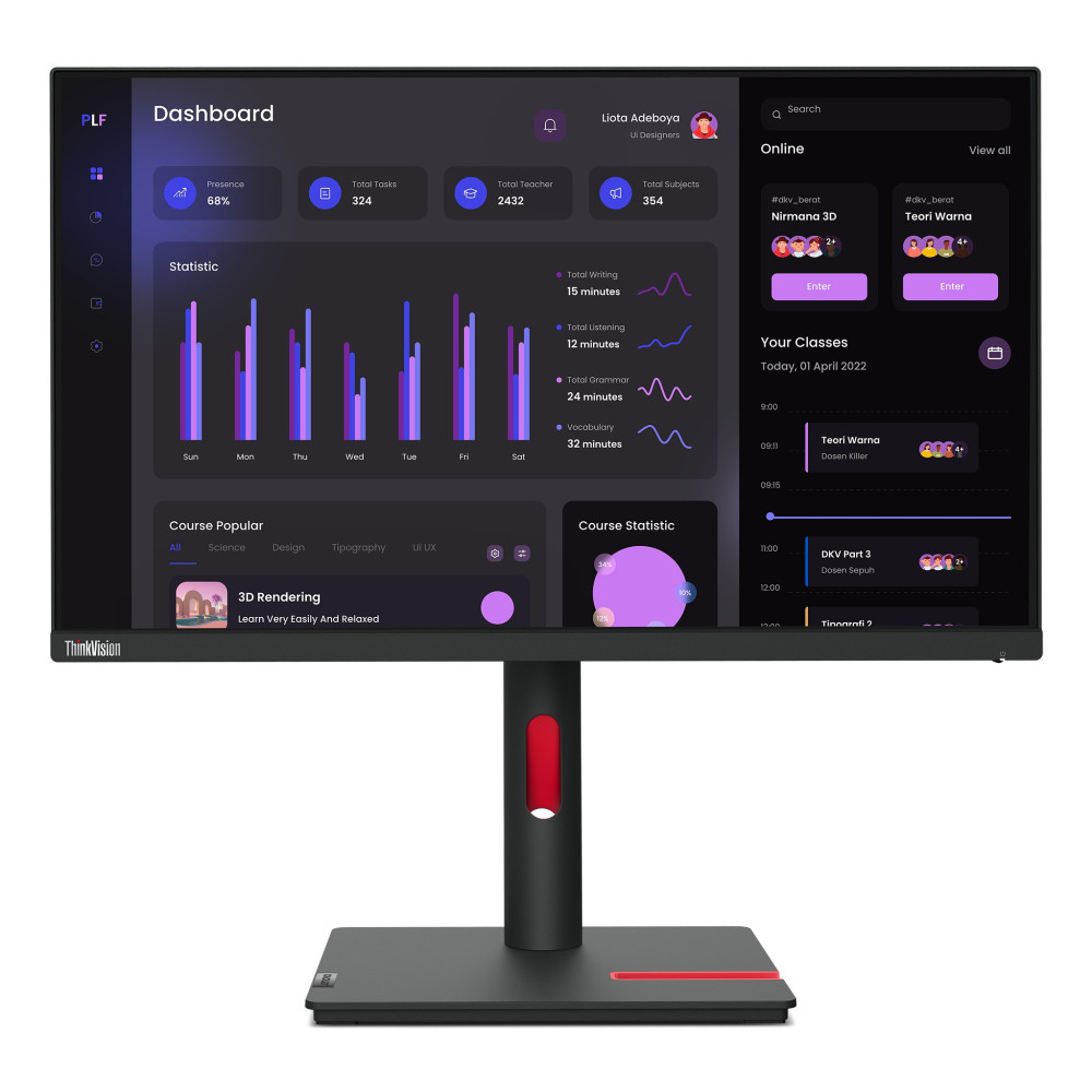 Lenovo ThinkVision T24i-30 LED display 60,5 cm (23.8") 1920 x 1080 Pixel Full HD Nero Lenovo ThinkVision T24i-30 LED display 60,5 cm (23.8") 1920 x 1080 Pixel Full HD Nero