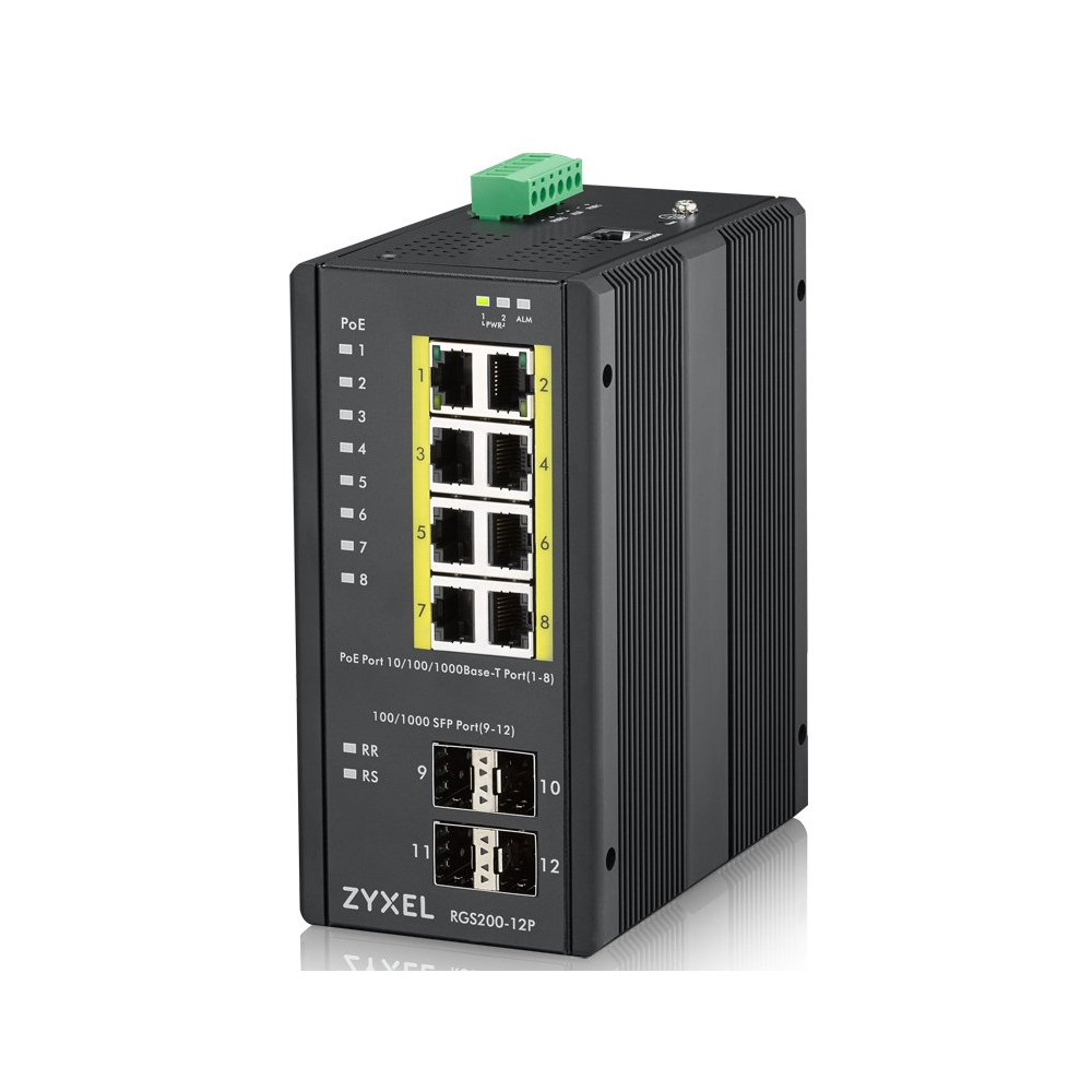 Zyxel RGS200-12P Gestito L2 Gigabit Ethernet (10/100/1000) Supporto Power over Ethernet (PoE) Nero