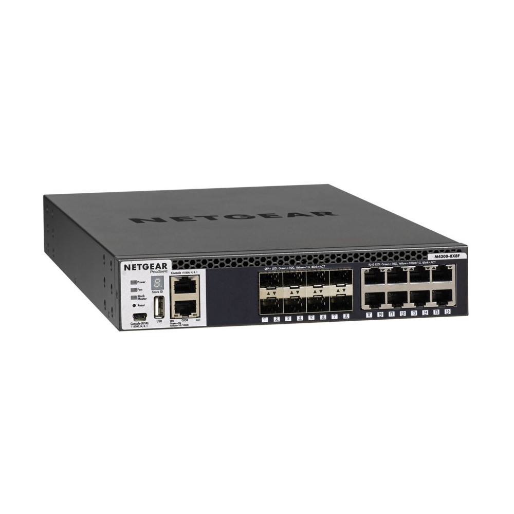 NETGEAR M4300-8X8F Gestito L3 10G Ethernet (100/1000/10000) 1U Nero