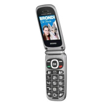 BRONDI AMICO LEALE 2.4" EASY PHONE CLAMSHELL FLIP ATTIVO VEDI E CHIAMA TASTI GRANDI VOLUME ALTO ITALIA BLACK METAL