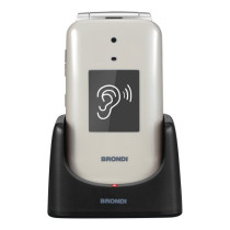 BRONDI AMICO SUPERVOICE DUAL SIM 2.8" EASY PHONE CLAMSHELL TASTI GRANDI TASTO SOS CONTROLLO REMOTO FOTOCAMERA TORCIA LED TORTORA