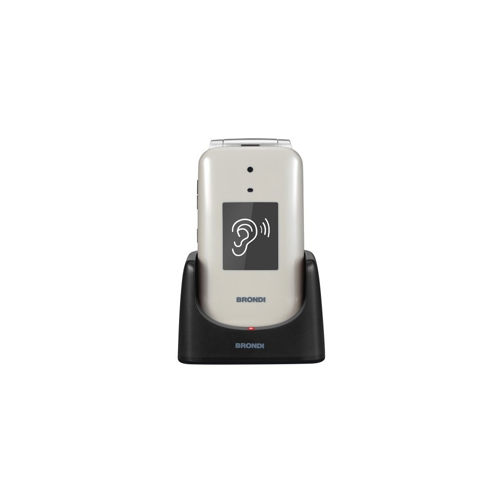 BRONDI AMICO SUPERVOICE DUAL SIM 2.8" EASY PHONE CLAMSHELL TASTI GRANDI TASTO SOS CONTROLLO REMOTO FOTOCAMERA TORCIA LED TORTORA