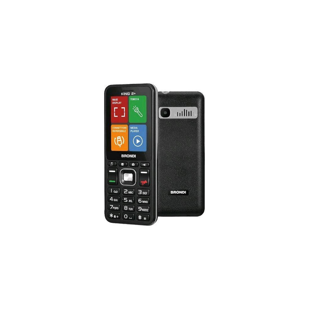 BRONDI KING 2+ DUAL SIM 2.4" BAR PHONE TORCIA LED BLUETOOTH FOTOCAMERA NERO