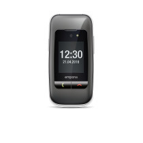 EMPORIA ONE SENIOR PHONE 2G 2.8" CLAMSHELL TASTI GRANDI SOS OPZIONALE 3 TASTI SCELTA RAPIDA FOTOCAMERA GRIGIO SILVER